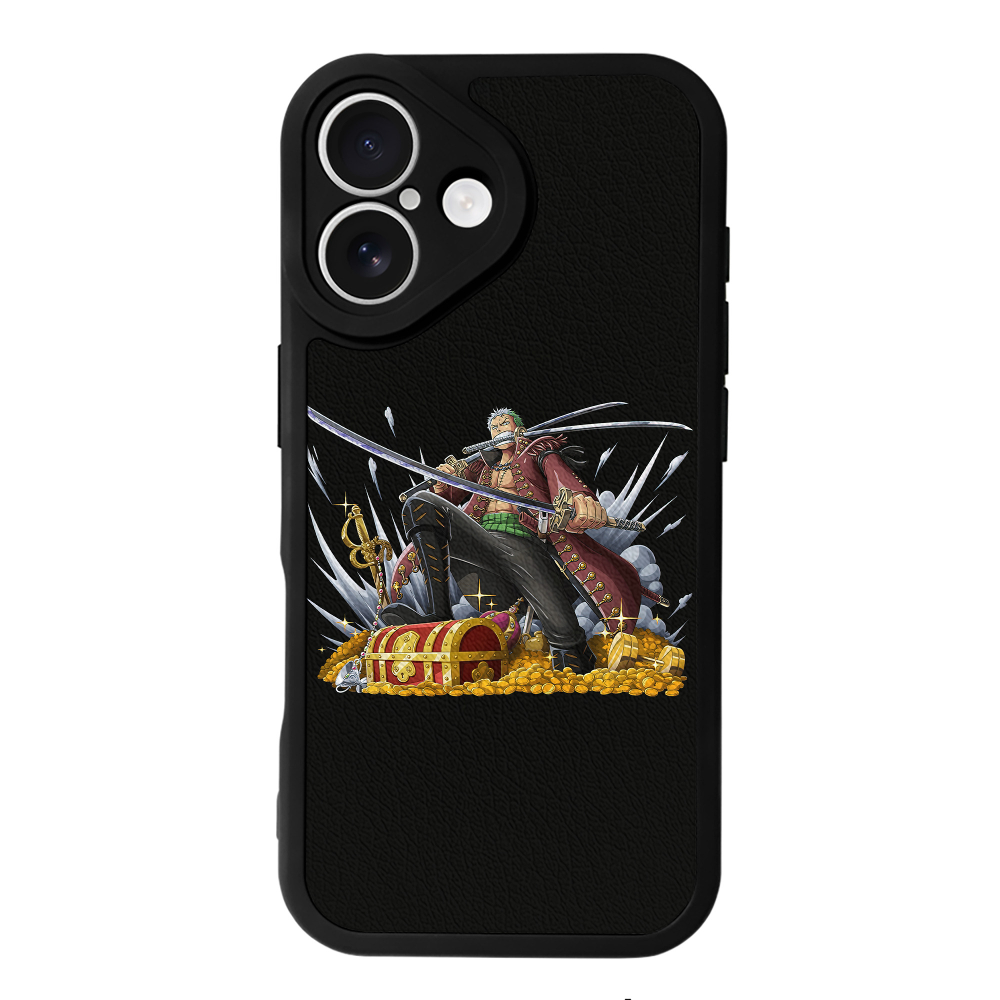 （画像用） ワンピース ロロノア・ゾロ ONE PIECE Roronoa Zoro 【iPhone 16シリーズ対応】シリコンスマホケース（レザー調） 材質：シリコン